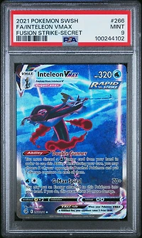 2021 Pokemon Sword & Shield Fusion Strike 266 Full Art/inteleon Vmax Secret PSA