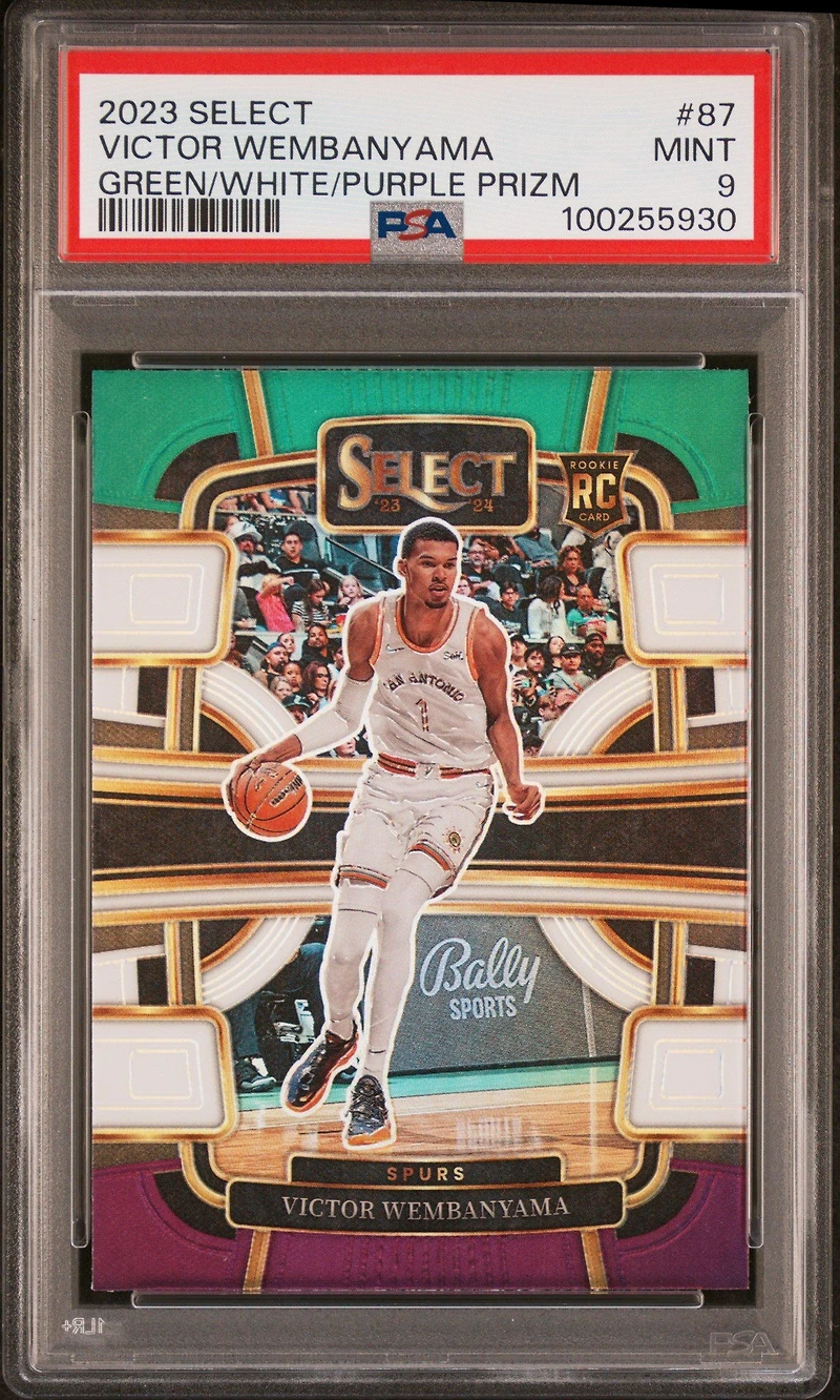 2023 Panini Select Victor Wembanyama Green/white/purple Prizm PSA