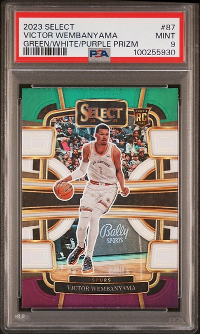 2023 Panini Select Victor Wembanyama Green/white/purple Prizm PSA