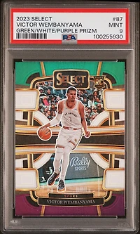 2023 Panini Select Victor Wembanyama Green/white/purple Prizm PSA