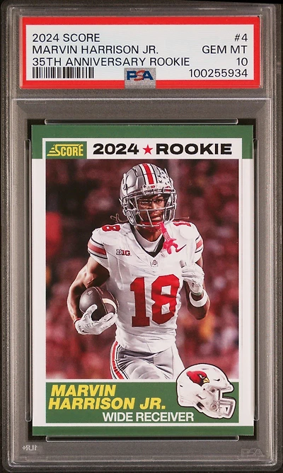 2024 Panini Score 35th Anniversary Rookie 4 Marvin Harrison Jr. PSA 10
