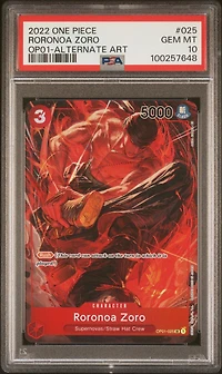 2022 One Piece Op01-romance Dawn 025 Roronoa Zoro Alternate Art PSA 10
