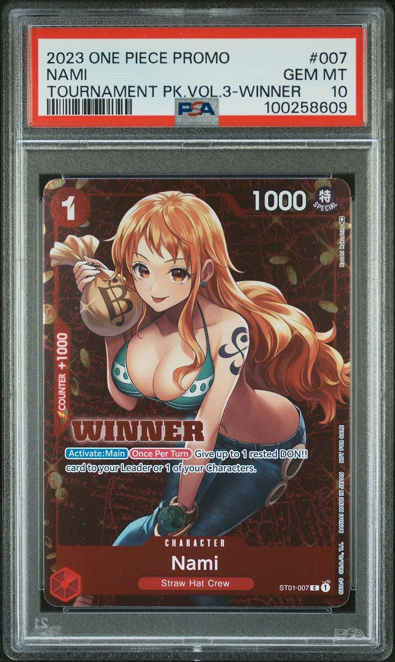 2023 One Piece Promos 007 Nami Tournament Pack Vol.3-winner PSA