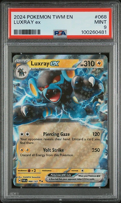2024 Pokemon Twm En-twilight Masquerade 068 Luxray Ex PSA 9