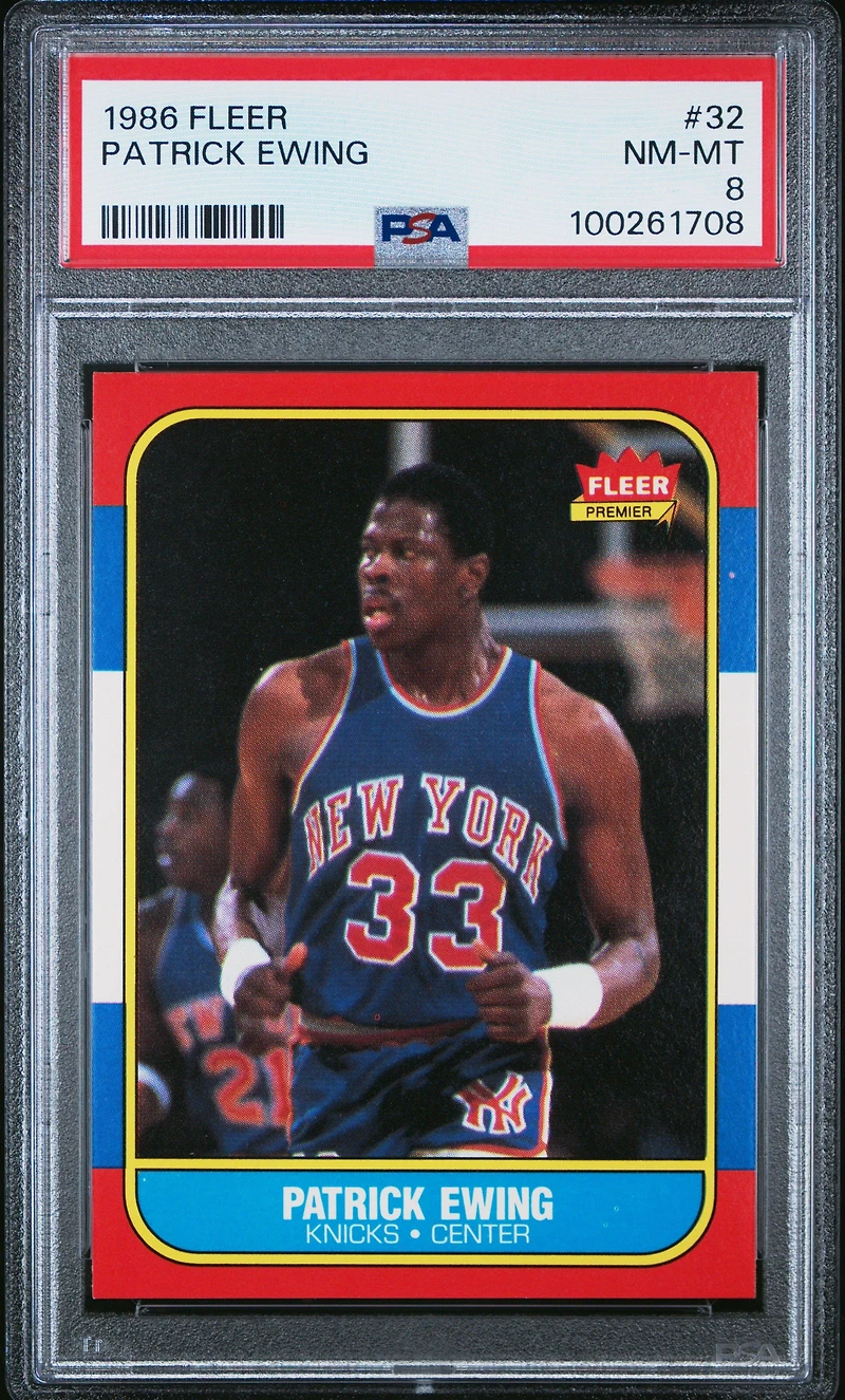 1986 Fleer 32 Patrick Ewing PSA