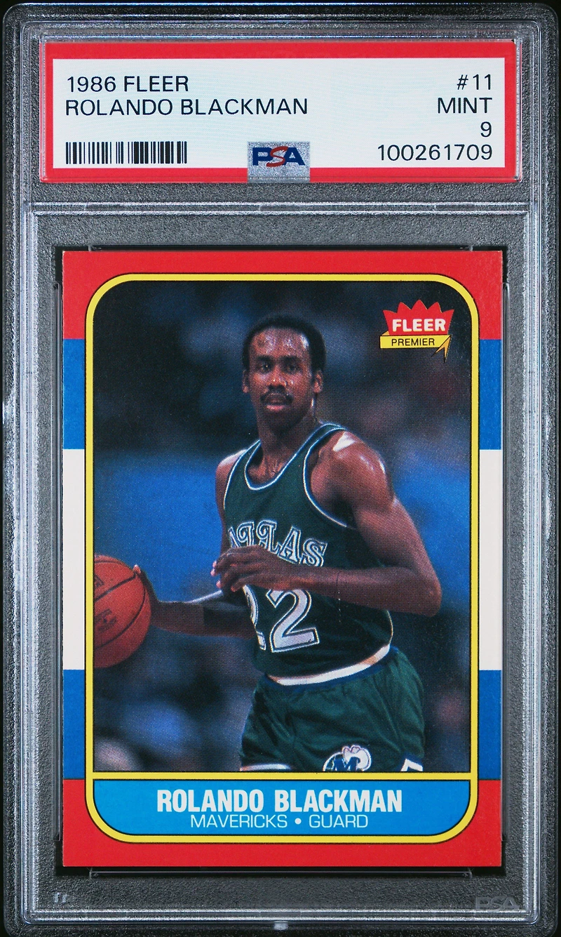 1986 Fleer 11 Rolando Blackman PSA 9
