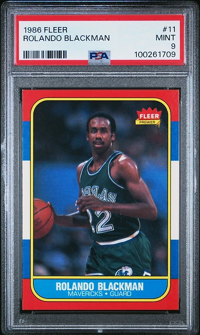 1986 Fleer 11 Rolando Blackman PSA 9