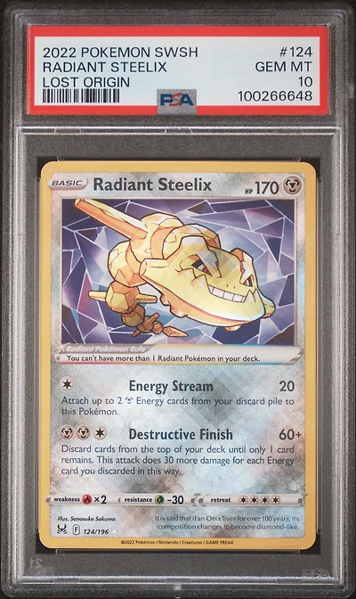 2022 Pokemon Sword & Shield Lost Origin 124 Radiant Steelix PSA