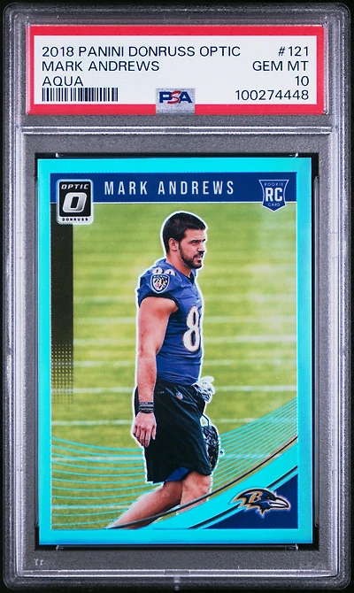 2018 Panini Donruss Optic 121 Mark Andrews Aqua PSA 10