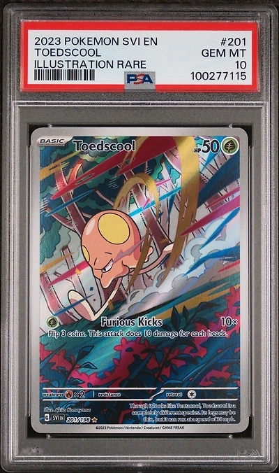 2023 Pokemon Svi En-scarlet & Violet 201 Toedscool Illustration Rare PSA