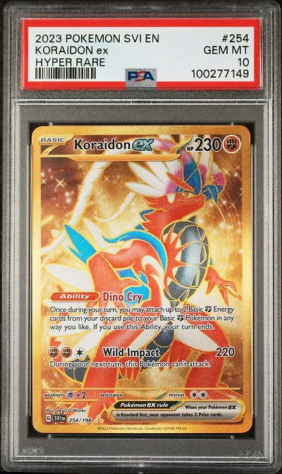 2023 Pokemon Svi En-scarlet & Violet 254 Koraidon Ex Hyper Rare PSA