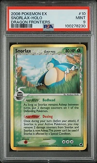 2006 Pokemon Ex Dragon Frontiers 10 Snorlax-holo PSA 9