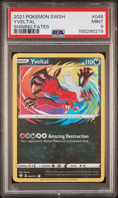 2021 Pokemon Sword & Shield Shining Fates 046 Yveltal PSA