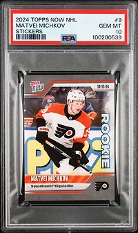 2024 Topps Now Nhl Stickers 9 Matvei Michkov PSA 10