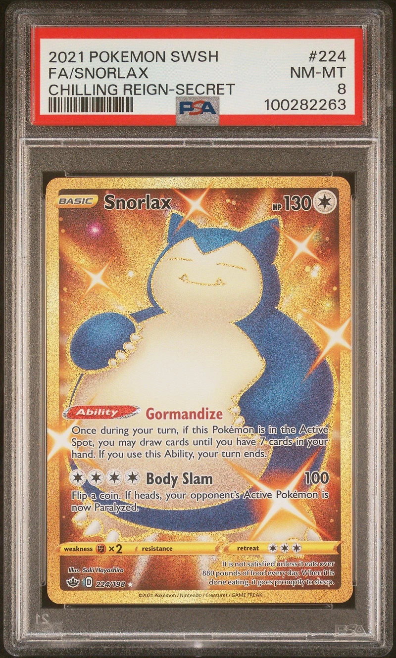 2021 Pokemon Sword & Shield Chilling Reign 224 Full Art/snorlax Secret PSA