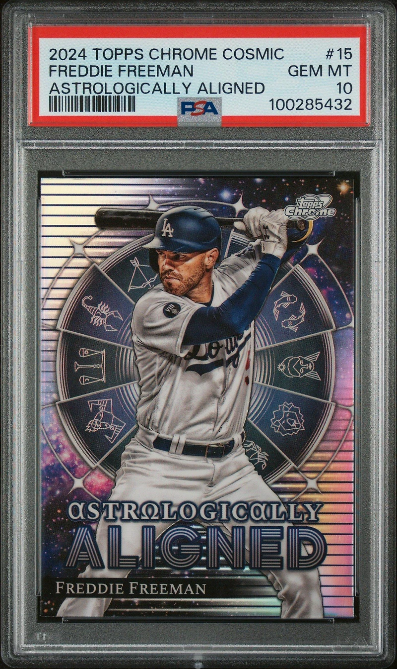 2024 Topps Chrome Cosmic Astrologically Aligned 15 Freddie Freeman PSA 10
