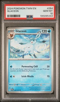 2024 Pokemon Twm En-twilight Masquerade 054 Glaceon PSA 10