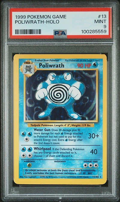 1999 Pokemon Game 13 Poliwrath-holo PSA
