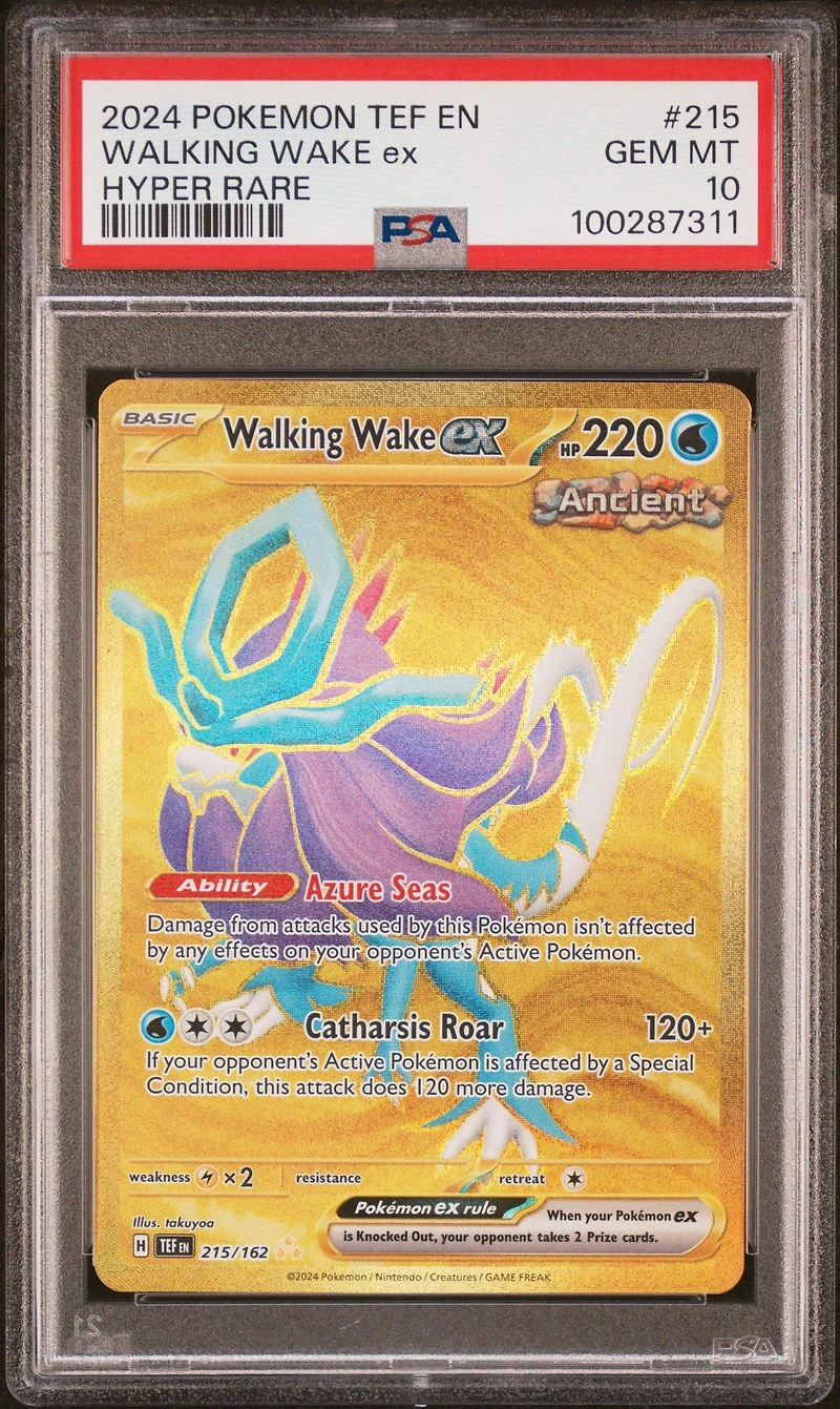2024 Pokemon Tef En-temporal Forces 215 Walking Wake Ex Hyper Rare PSA