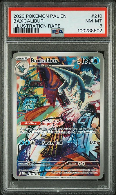 2023 Pokemon Pal En-paldea Evolved 210 Baxcalibur Illustration Rare PSA