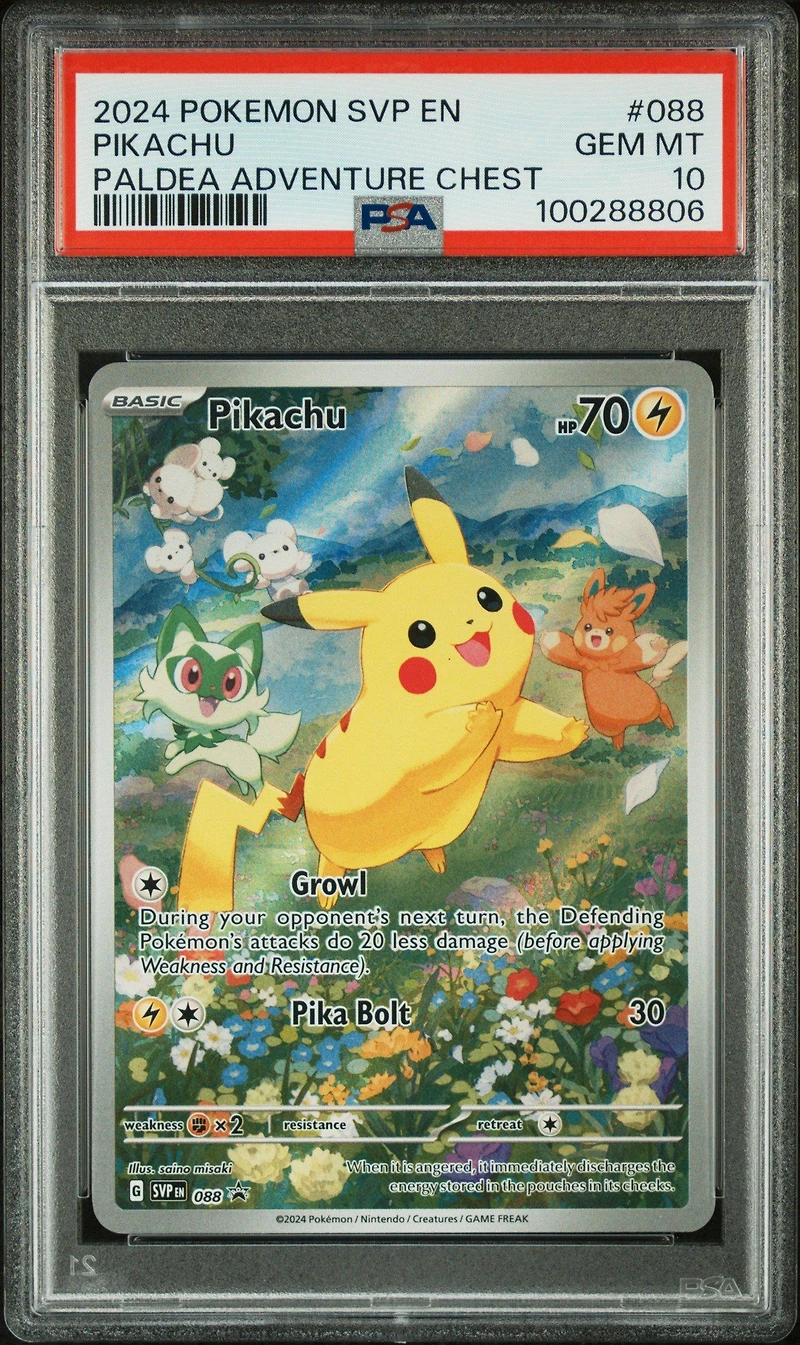 2024 Pokemon Svp En-sv Black Star Promo 088 Pikachu Paldea Adventure Chest PSA
