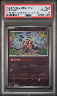 2023 Pokemon Japanese Sv2a-pokemon 151 122 Mr. Mime Master Ball Reverse Holo PSA