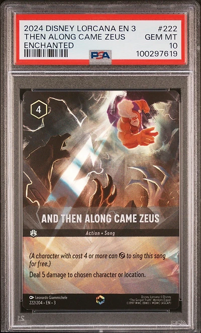 2024 Disney Lorcana En 3-into The Inklands 222 And Then Along Came Zeus Enchanted PSA