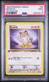 1999 Pokemon Jungle 56 Meowth 1st Edition PSA 9