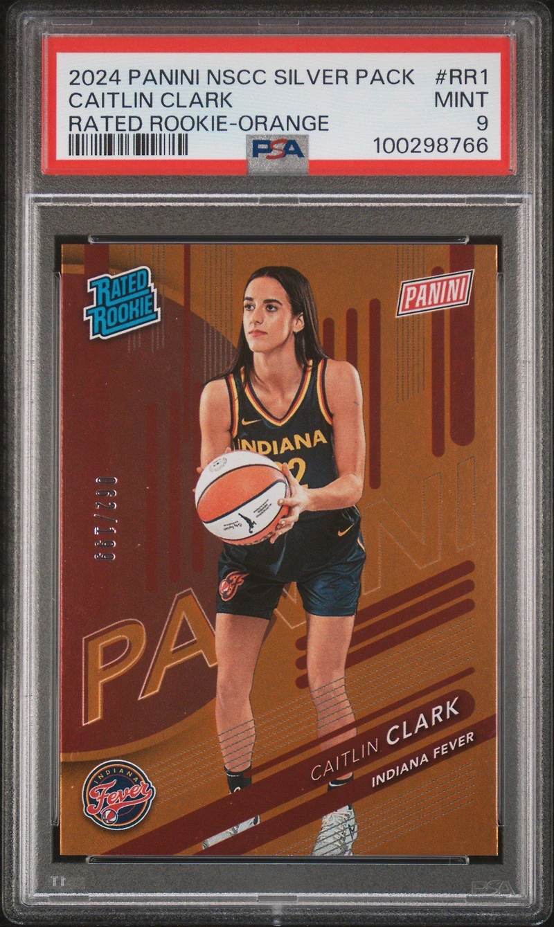 2024 Panini National Sports Collectors Convention Rated Rookie Rr1 Caitlin Clark Orange PSA 9