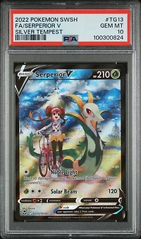 2022 Pokemon Sword & Shield Silver Tempest Tg13 Full Art/serperior V PSA