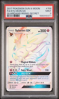 2017 Pokemon Sun & Moon Guardians Rising 158 Full Art/sylveon Gx Secret PSA