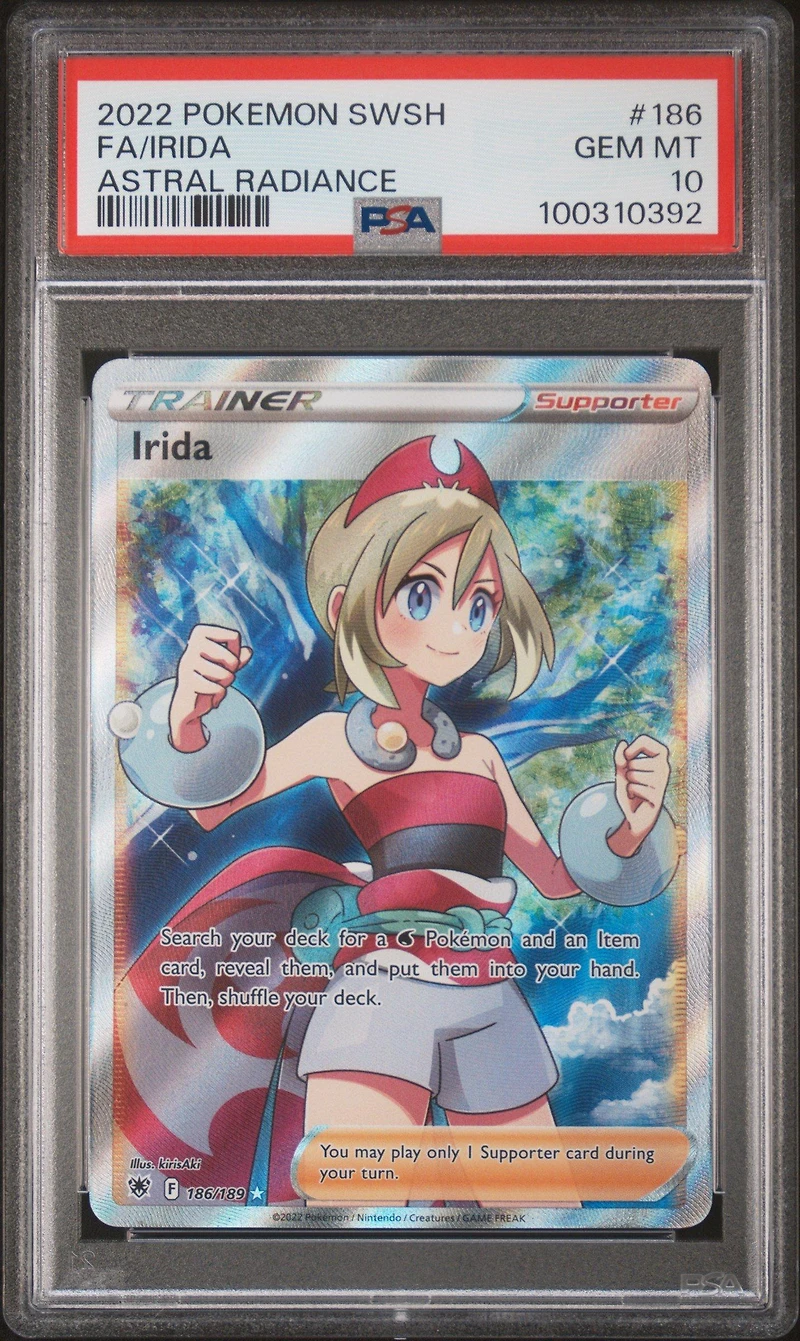 2022 Pokemon Sword & Shield Astral Radiance 186 Full Art/irida PSA