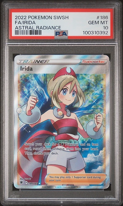 2022 Pokemon Sword & Shield Astral Radiance 186 Full Art/irida PSA