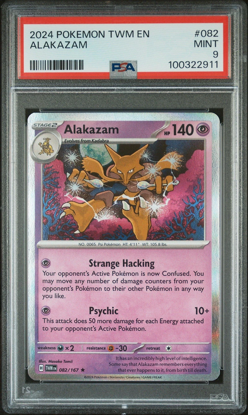 2024 Pokemon Twm En-twilight Masquerade 082 Alakazam PSA 9