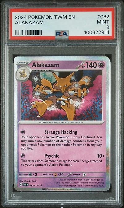 2024 Pokemon Twm En-twilight Masquerade 082 Alakazam PSA 9