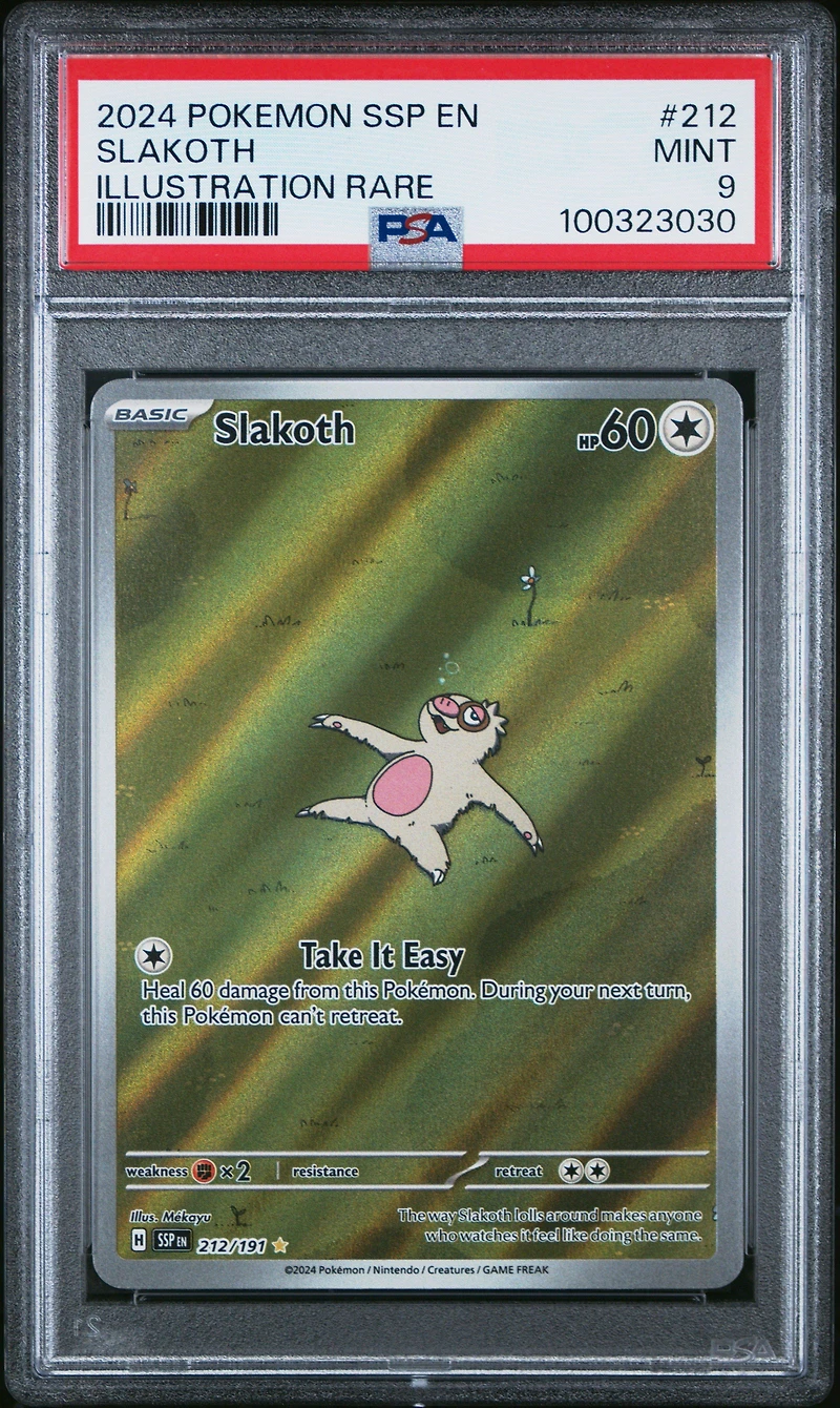 2024 Pokemon Ssp En-surging Sparks 212 Slakoth Illustration Rare PSA