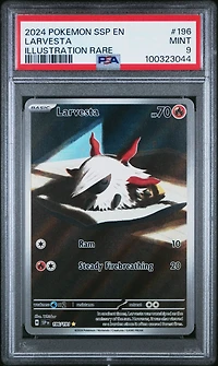 2024 Pokemon Ssp En-surging Sparks 196 Larvesta Illustration Rare PSA