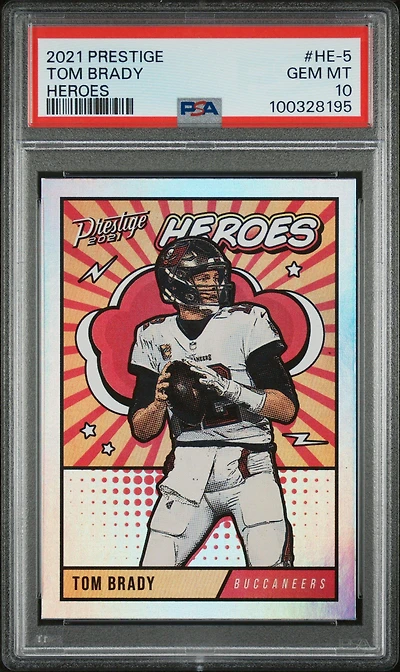 2021 Panini Prestige Heroes He-5 Tom Brady PSA 10