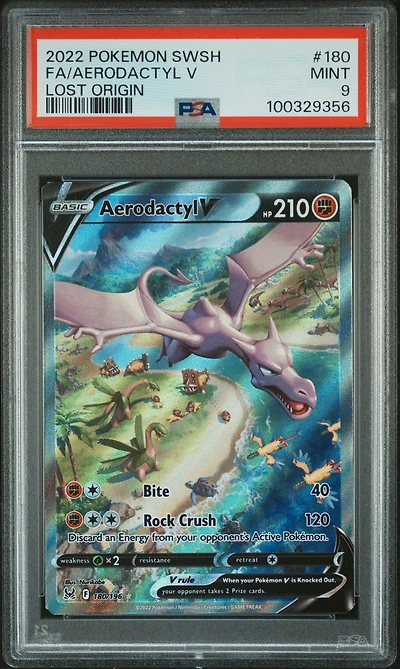 2022 Pokemon Sword & Shield Lost Origin Full Art/aerodactyl V PSA