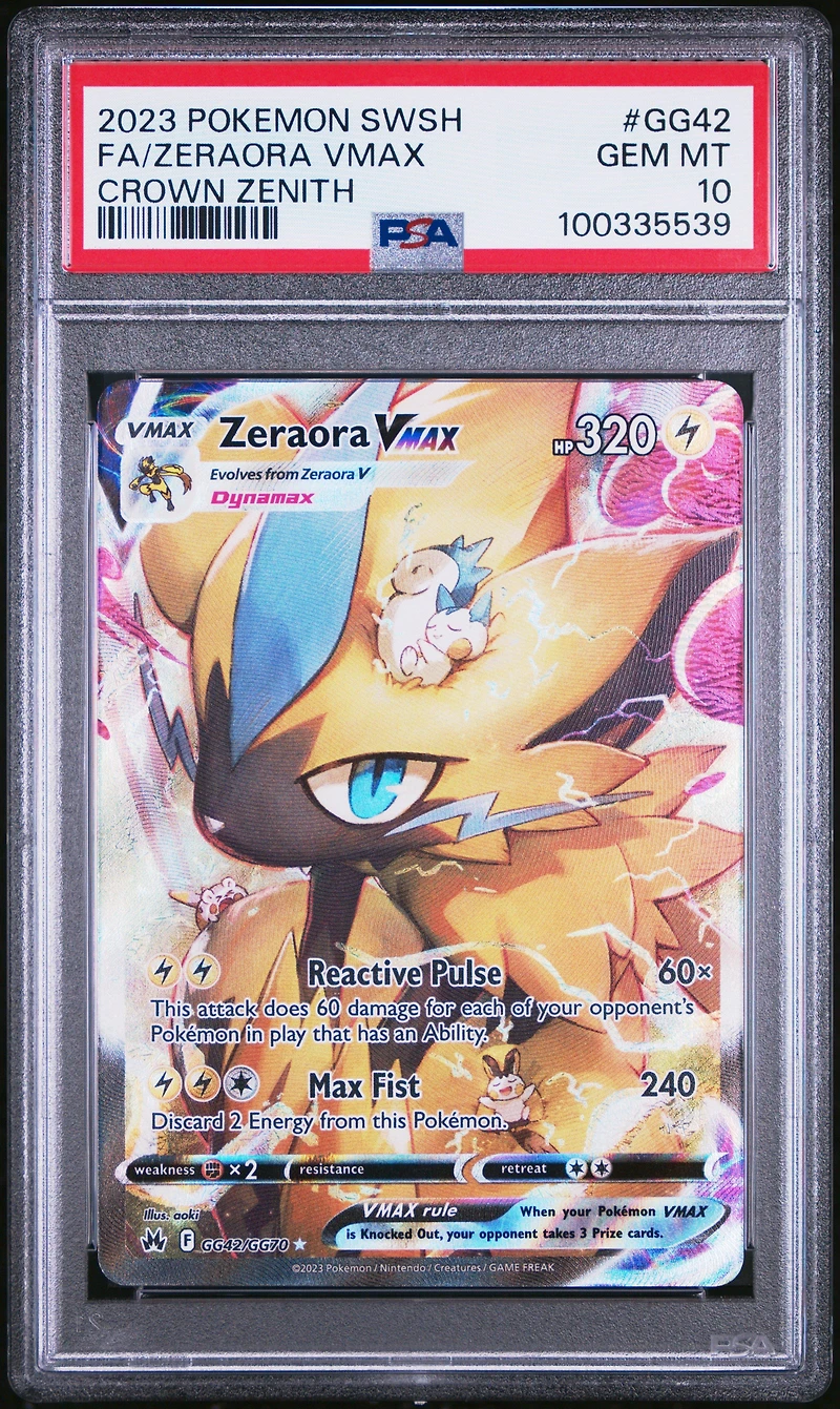 2023 Pokemon Sword And Shield Crown Zenith Gg42 Full Art/zeraora Vmax PSA