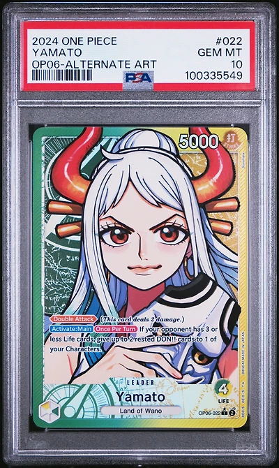 2024 One Piece Op06-wings Of The Captain 022 Yamato Alternate Art PSA 10