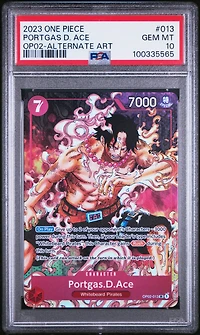 2023 One Piece Op02-paramount War 013 Portgas D. Ace Alternate Art PSA 10