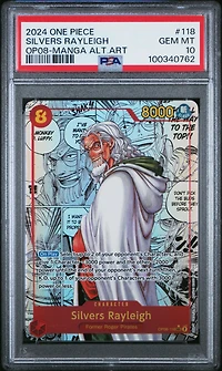 2024 One Piece Two Legends 118 Silvers Rayleigh Manga Alternate Art PSA 10