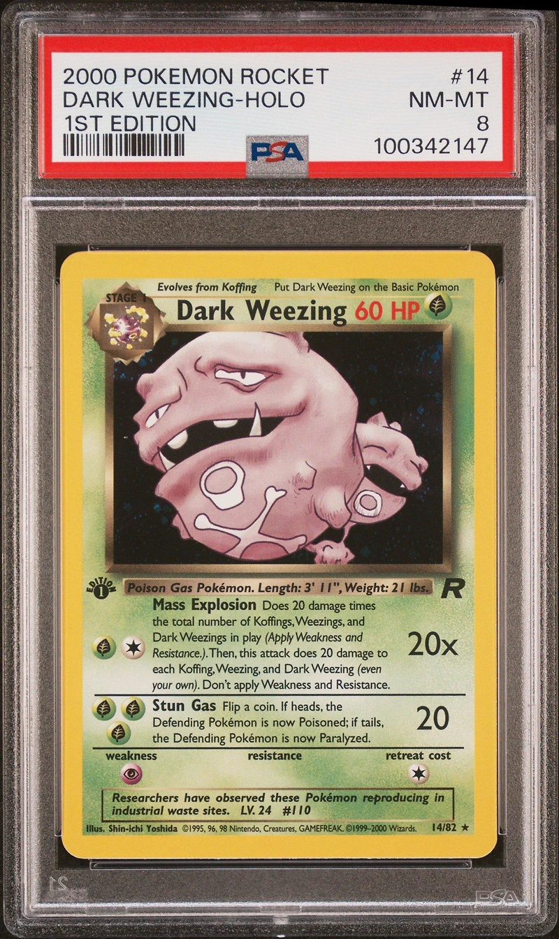 2000 Pokemon Rocket 14 Dark Weezing-holo 1st Edition PSA