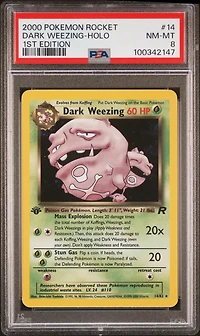 2000 Pokemon Rocket 14 Dark Weezing-holo 1st Edition PSA