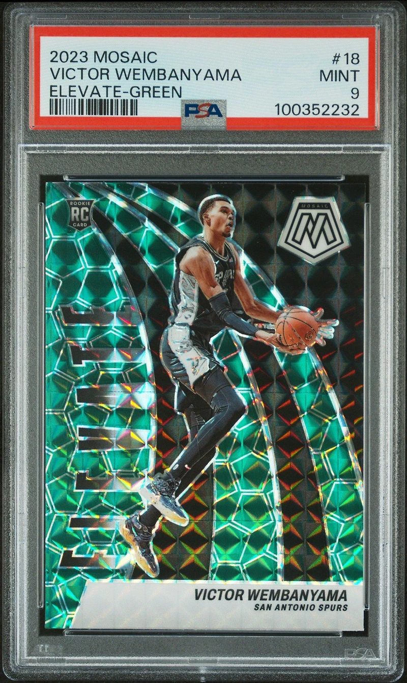 2023 Panini Mosaic Elevate 18 Victor Wembanyama Green PSA