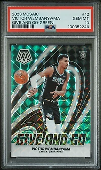 2023 Panini Mosaic Give And Go 12 Victor Wembanyama Green PSA 10