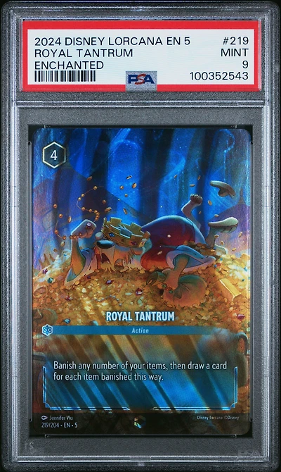 2024 Disney Lorcana En 5-shimmering Skies 219 Royal Tantrum Enchanted PSA