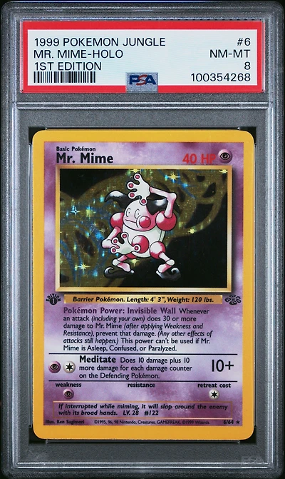 1999 Pokemon Jungle 6 Mr. Mime-holo 1st Edition PSA
