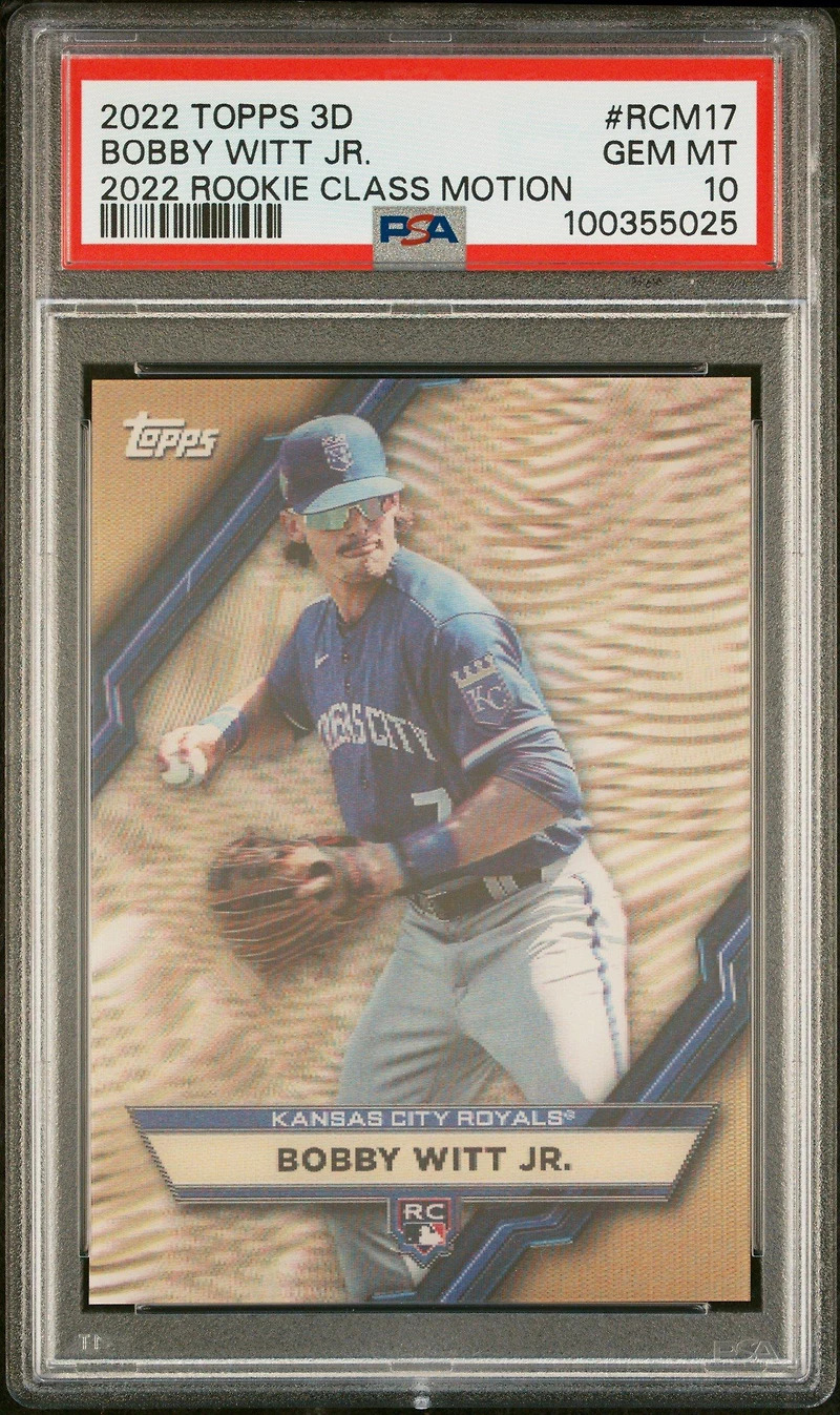 2022 Topps Mlb 3d 2022 Rookie Class Motion Rcm17 Bobby Witt Jr. PSA 10